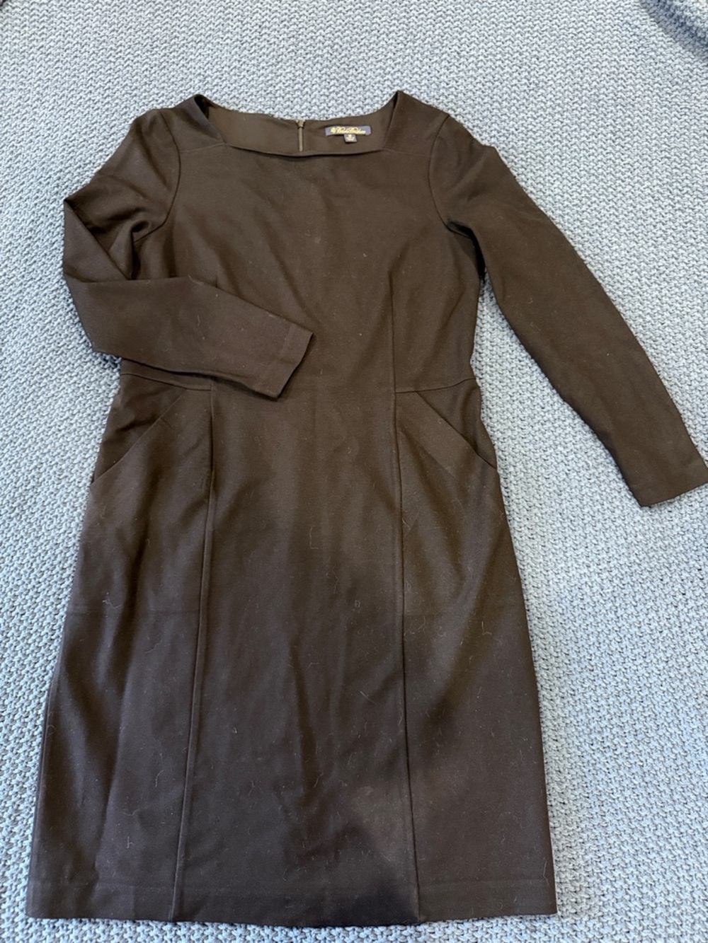 Brooks Brothers Black Long Sleeve Sheath Dress